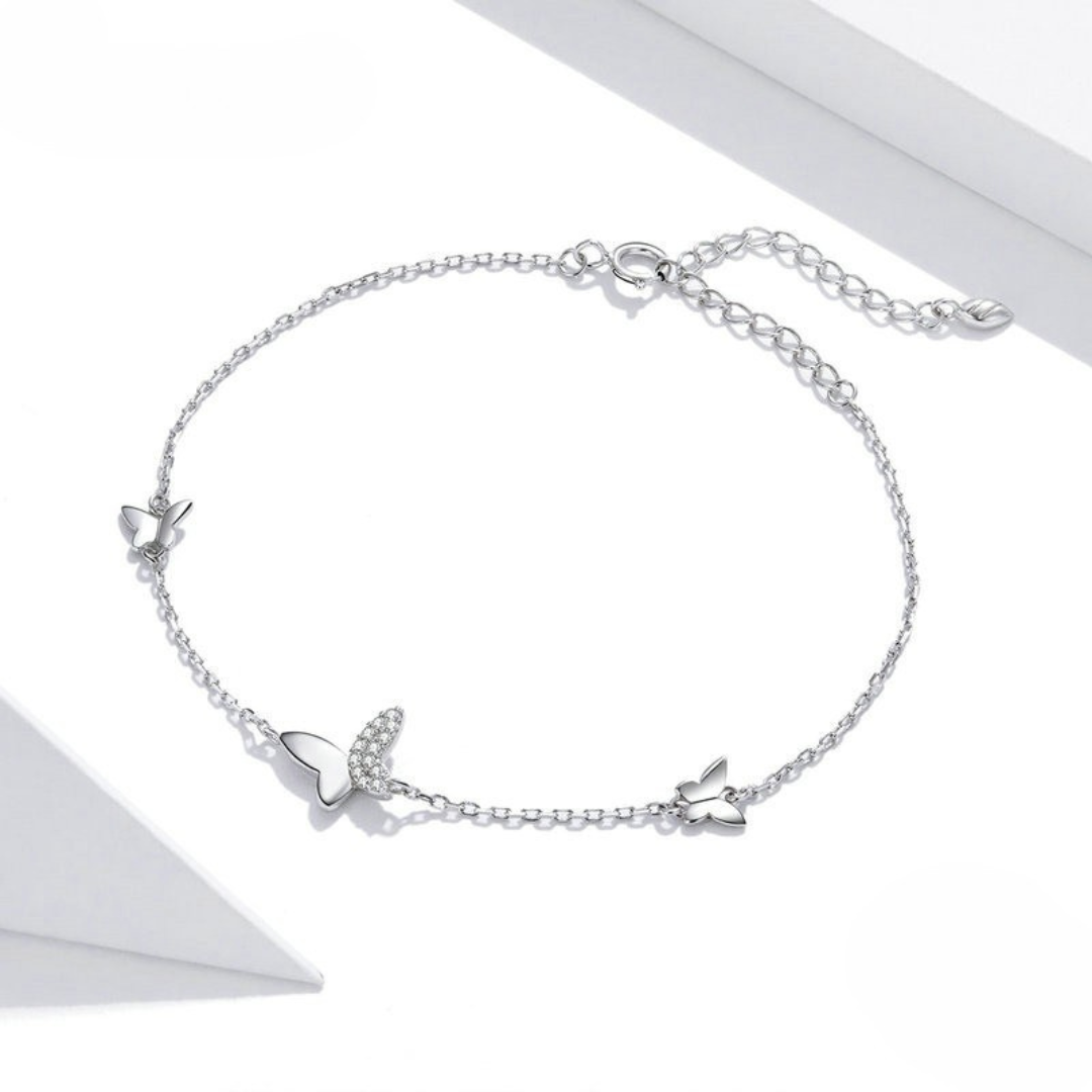 Pulseira Borboleta Prata 925