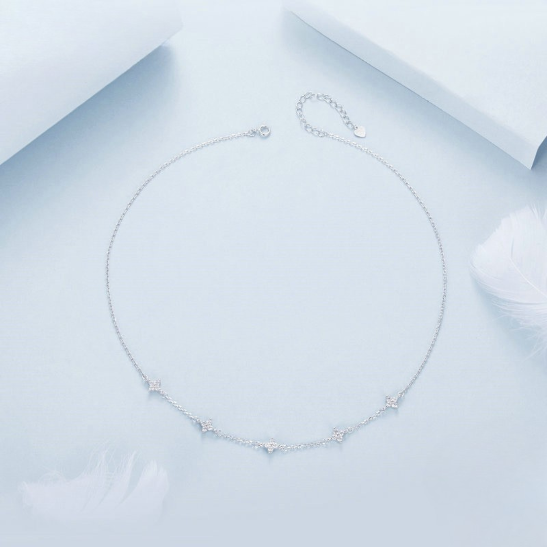 Colar Estrelas com ZircĂ´nia Prata 925