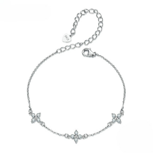 Pulseira Flor de Moissanita Prata 925