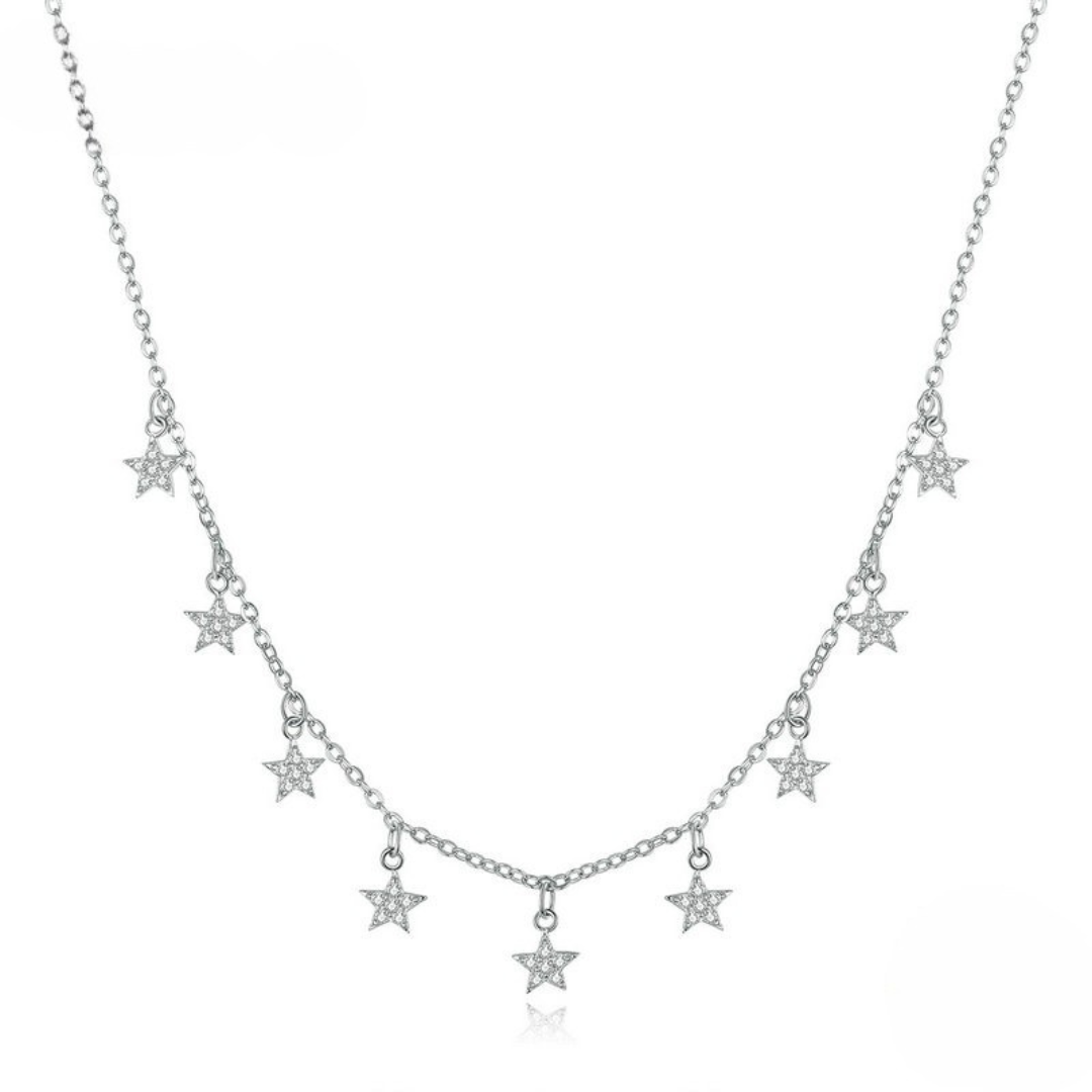 Colar Gargantilha Estrelas em Prata 925 – Bamoer