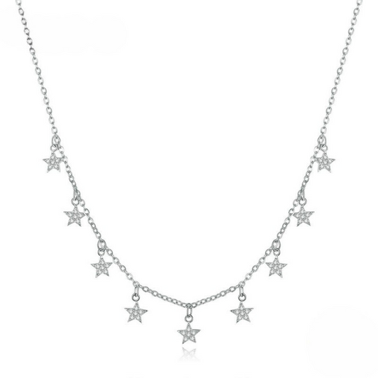 Colar Gargantilha Estrelas em Prata 925 – Bamoer