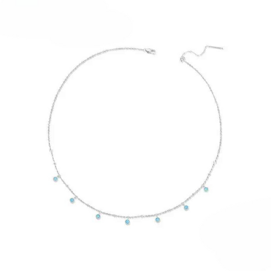 Colar com Pérolas Turquesa Prata 925