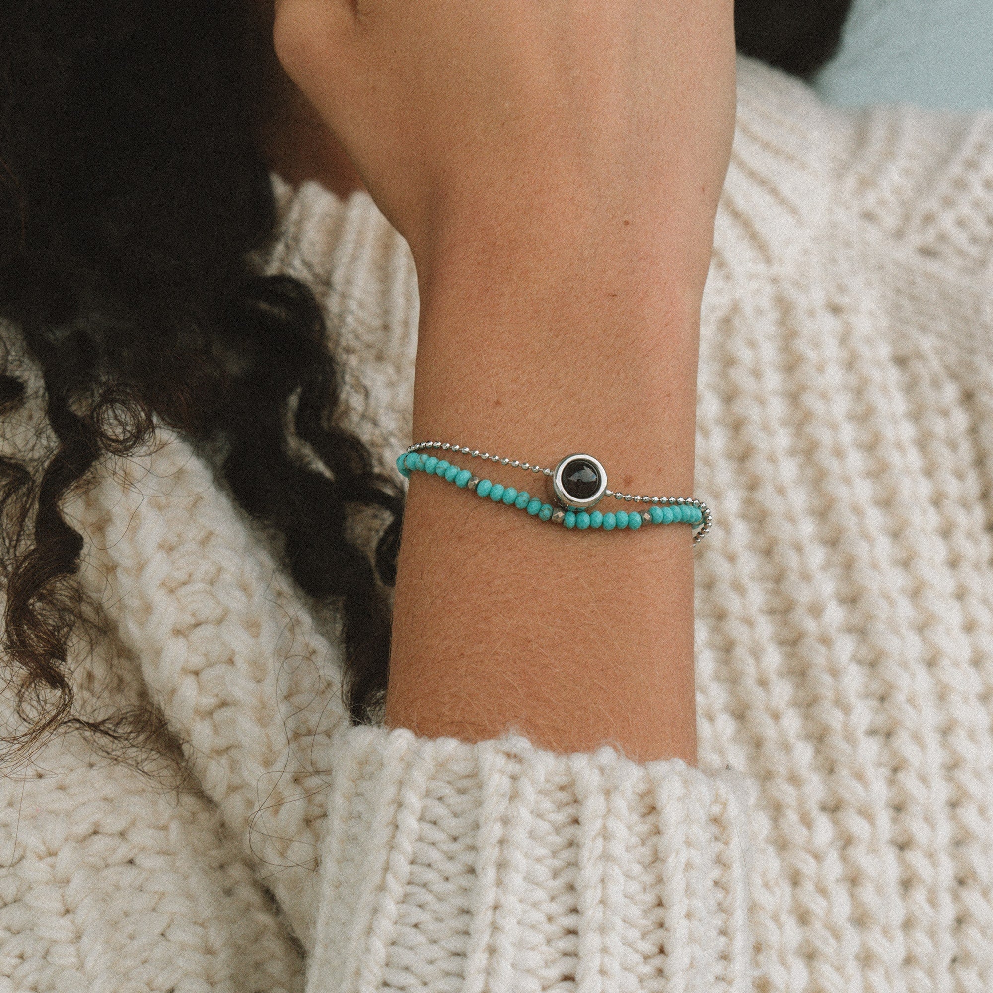 Pulseira Personalizada com Foto 2 em 1 - Amuleto de Crystal™