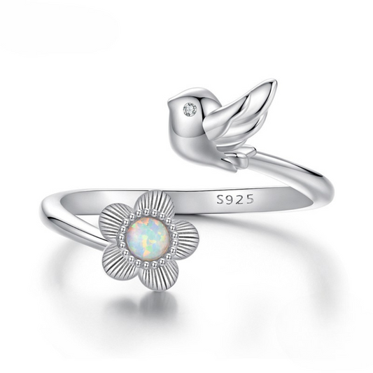 Anel Flor de Luz prata 925