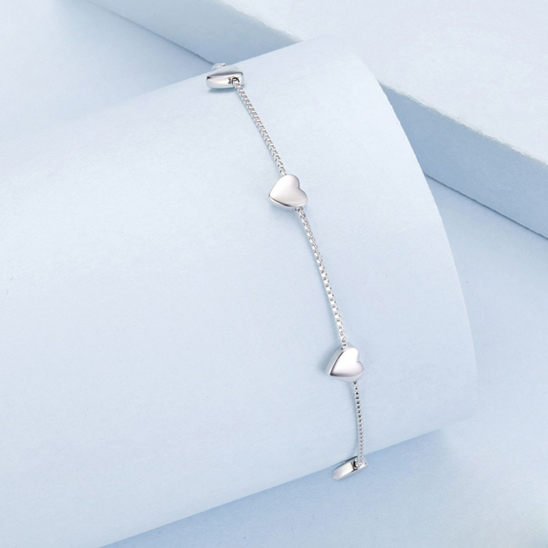 Pulseira Corações Delicados Prata 925