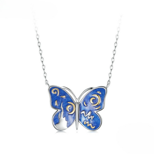 Colar Borboleta Noturna Prata 925