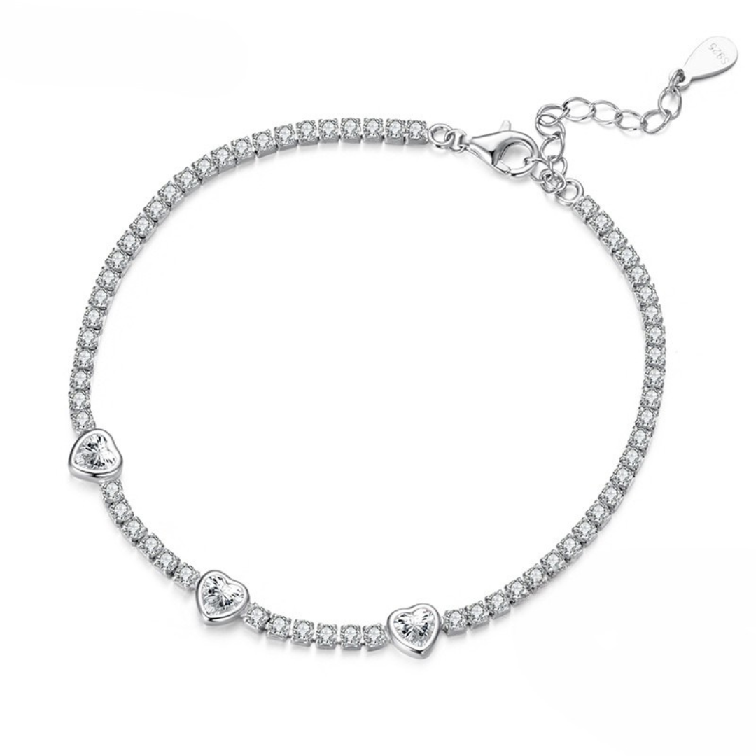 Pulseira Amor Cristalino Prata 925