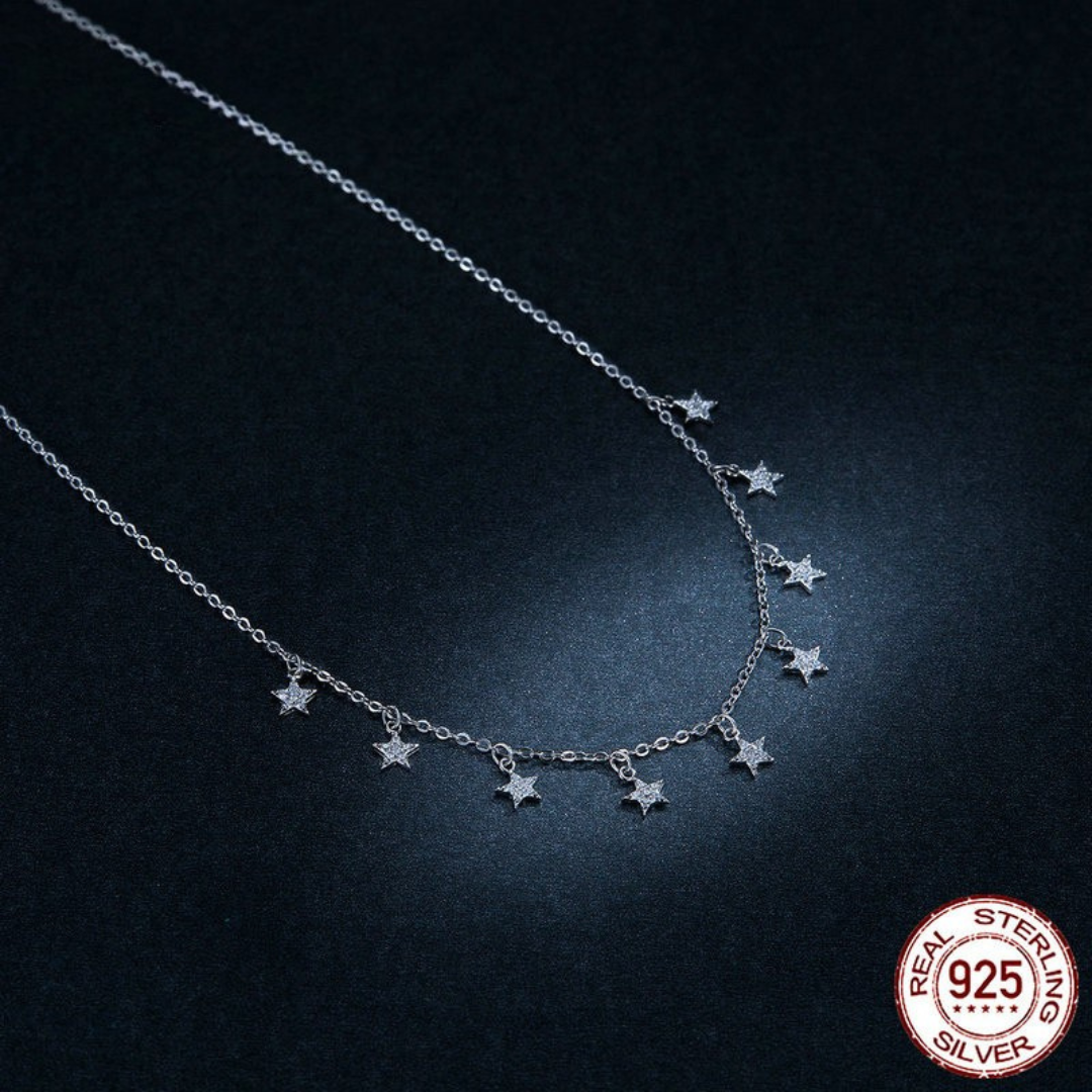 Colar Gargantilha Estrelas em Prata 925 – Bamoer