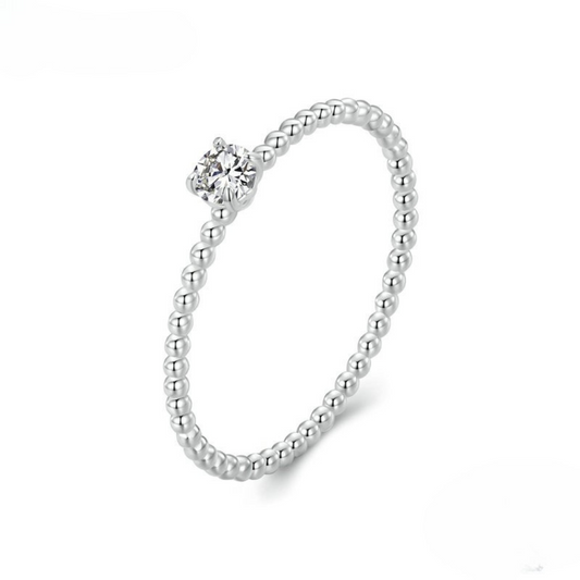 Anel Pedra Moissanite Prata 925
