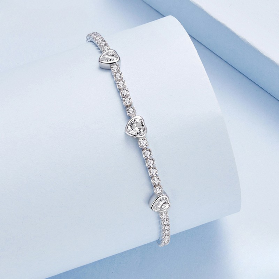 Pulseira Amor Cristalino Prata 925