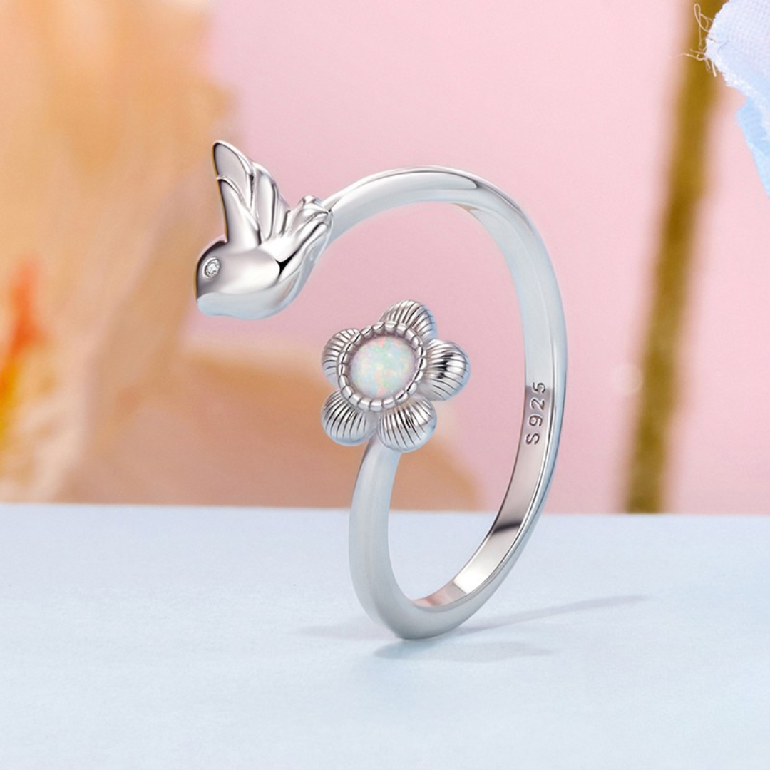 Anel Flor de Luz prata 925
