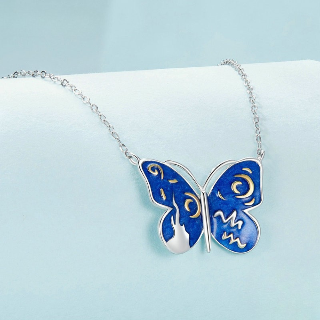 Colar Borboleta Noturna Prata 925