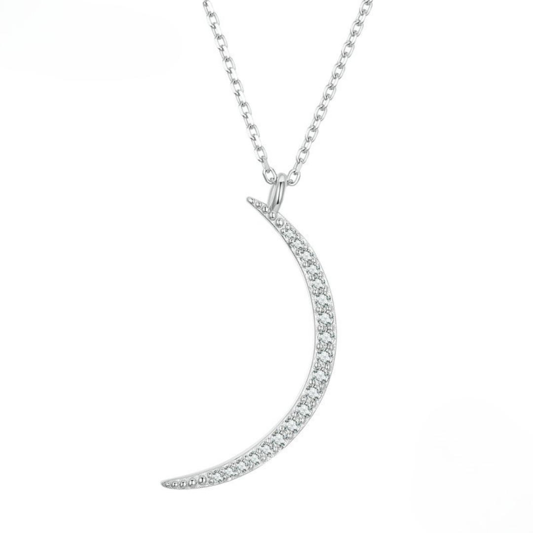 Colar Lua Crescente Prata 925