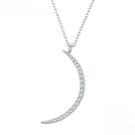 Colar Lua Crescente Prata 925