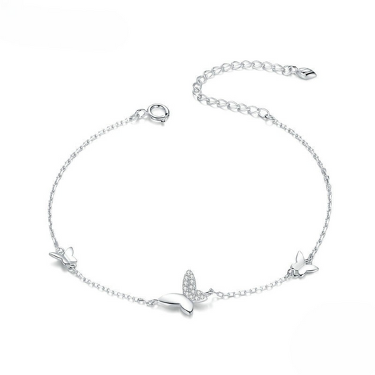 Pulseira Borboleta Prata 925