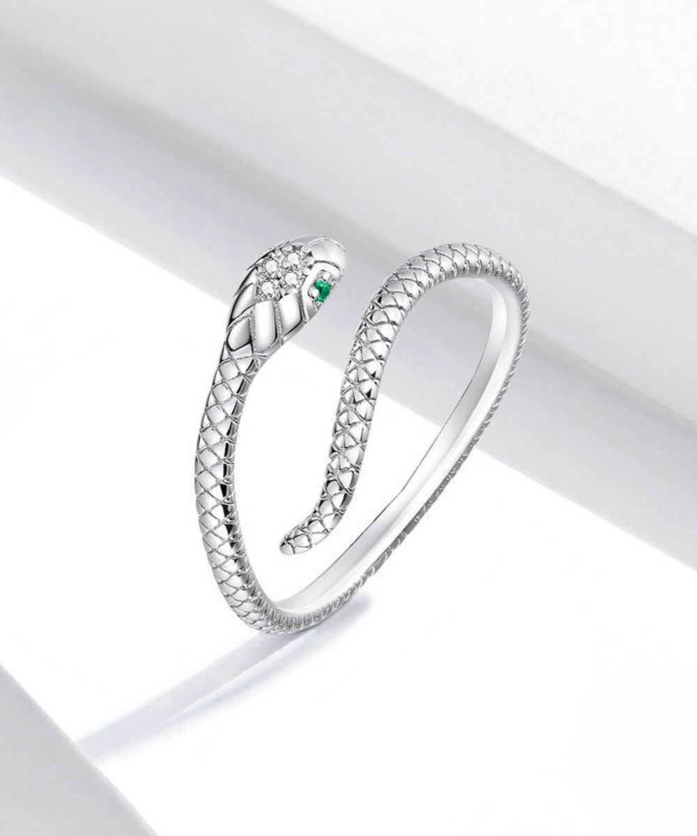 Anel  Cobra Elegante Prata 925