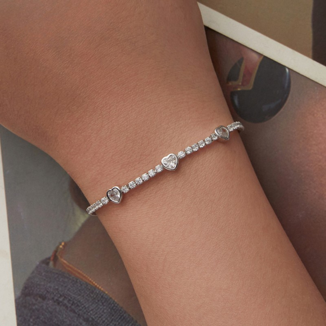 Pulseira Amor Cristalino Prata 925