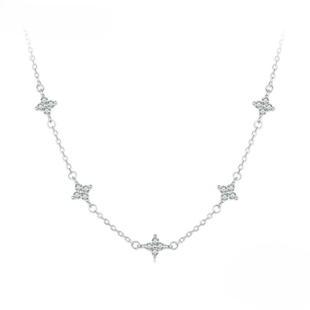 Colar Estrelas com ZircĂ´nia Prata 925