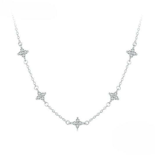 Colar Estrelas com Zircônia Prata 925