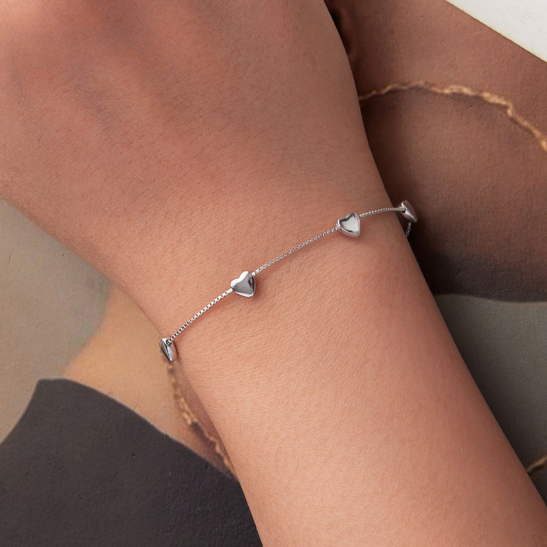 Pulseira Corações Delicados Prata 925