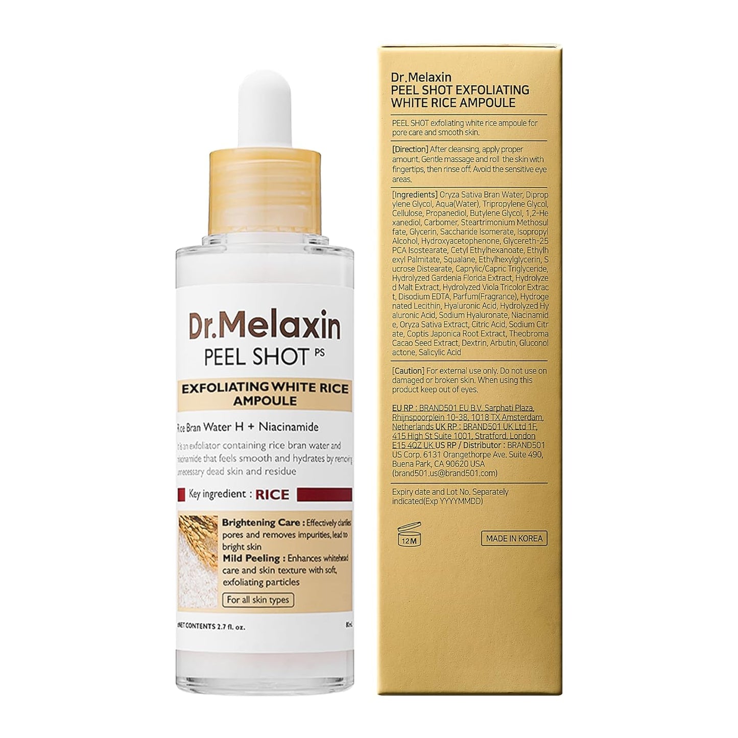 Dr. Melaxin™ Peel Shot – Esfoliante de Arroz (80ml)