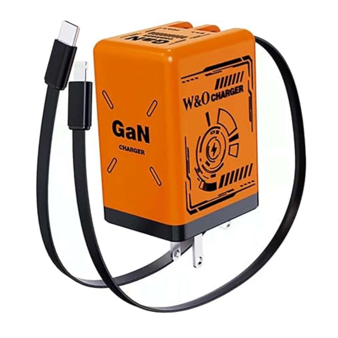 Carregador Ultra Rápido PowerBox GaN 20W - USB Duplo e Retráteis