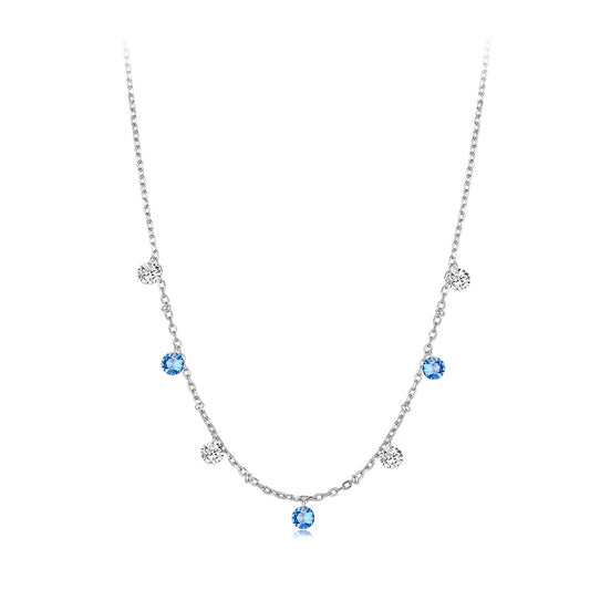 Colar Pingentes com Cristal Prata 925