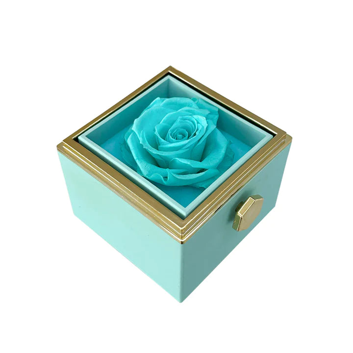 Caixa Rotativa com Rosa Eterna & Colar Gravado com Nomes