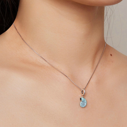 Colar Oceano Azul com Pingente de Concha em Prata 925 – Bamoer