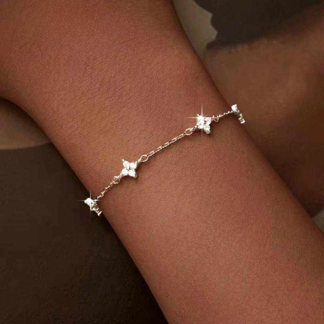 Pulseira Flor com Zircônia Prata 925