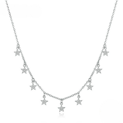 Colar Gargantilha Estrelas em Prata 925 – Bamoer