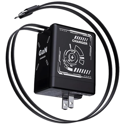 Carregador Ultra Rápido PowerBox GaN 20W - USB Duplo e Retráteis