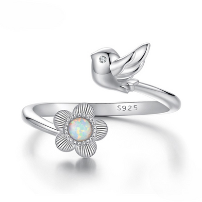 Anel Flor de Luz prata 925