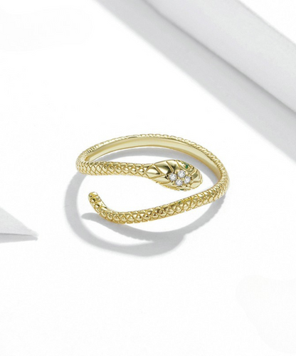 Anel  Cobra Elegante Prata 925