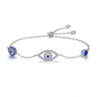 Pulseira Olho de Safira Prata 925