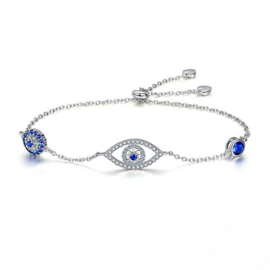 Pulseira Olho de Safira Prata 925