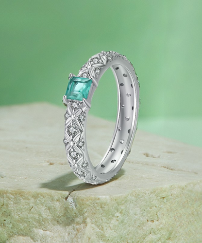 Anel Verde Esmeralda Prata 925