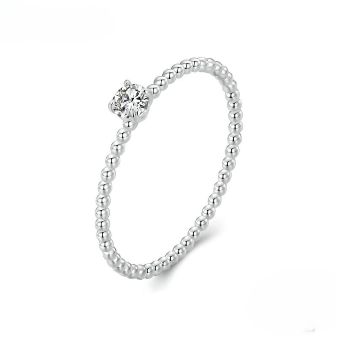 Anel Pedra Moissanite Prata 925