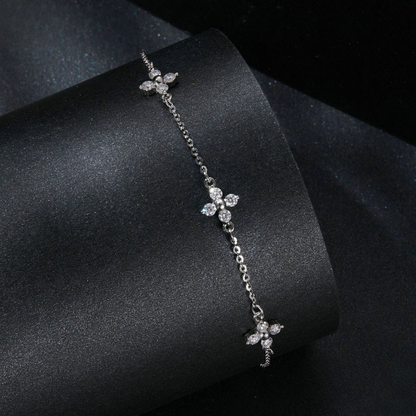 Pulseira Flor de Moissanita Prata 925