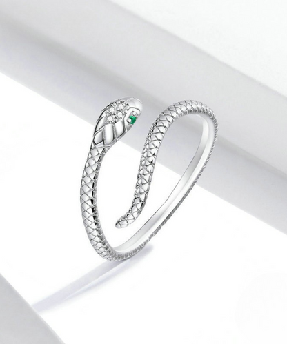 Anel  Cobra Elegante Prata 925
