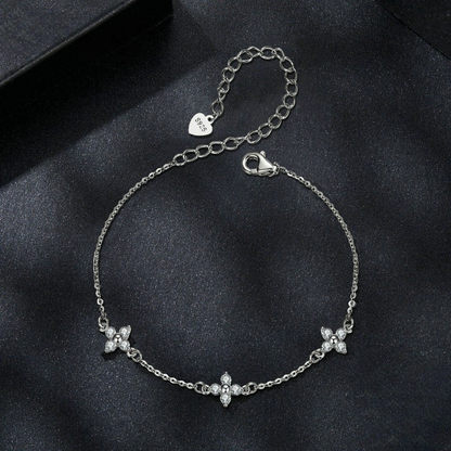 Pulseira Flor de Moissanita Prata 925