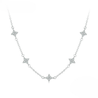 Colar Estrelas com Zircônia Prata 925