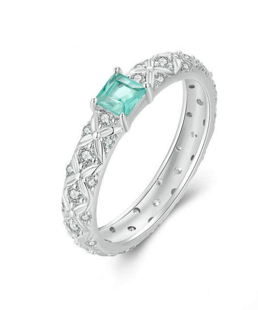 Anel Verde Esmeralda Prata 925