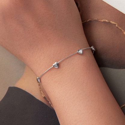 Pulseira Corações Delicados Prata 925