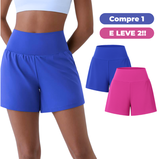 Shorts Modelador Dry-Fit Dupla Camada - Compre 1 Leve 2