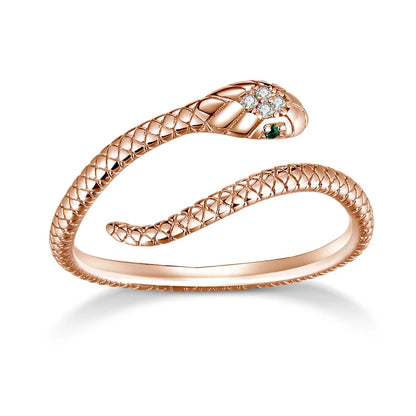Anel  Cobra Elegante Prata 925