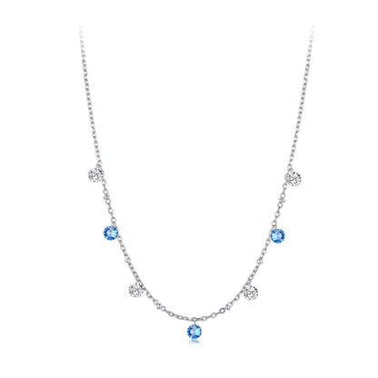 Colar Pingentes com Cristal Prata 925