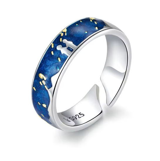 Anel Céu Estrelado Prata 925